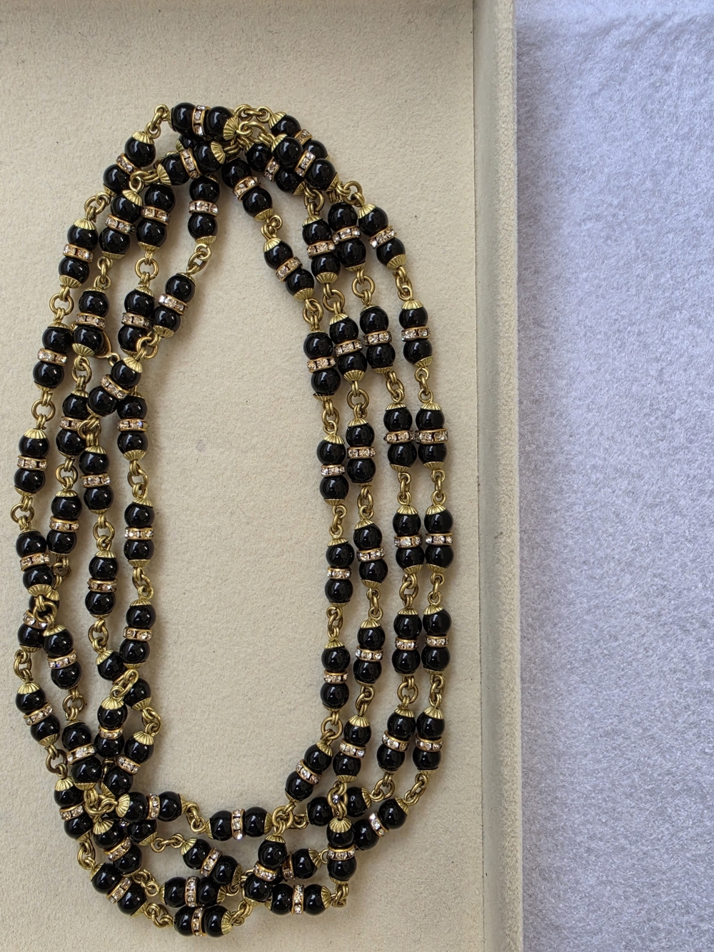 Heidi Daus 62" Black & Gold-Tone Beaded Crystal Statement Necklace